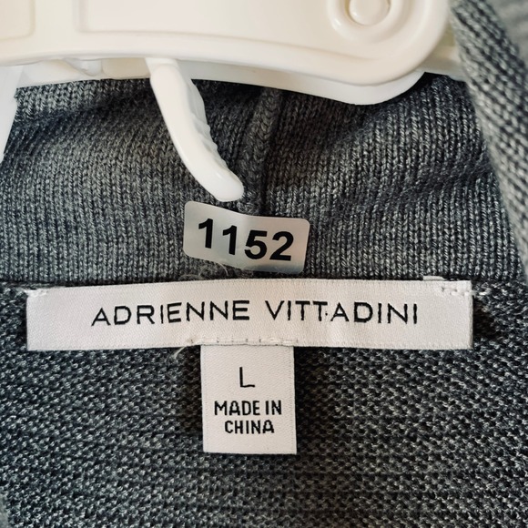 Adrienne Vittadini Women's Pullover Long Sleeve Ribbed Knit Sweater Tunic Gray L - Picture 3 of 12